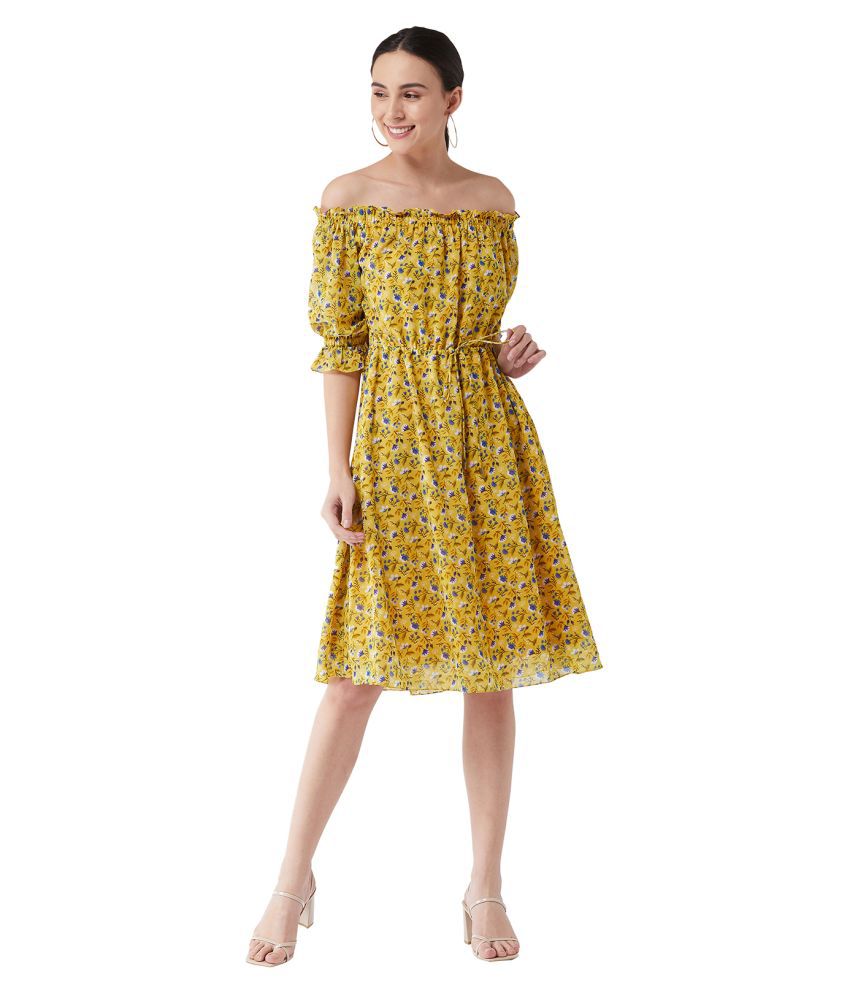     			Miss Chase Georgette Multi Color A- line Dress - Single