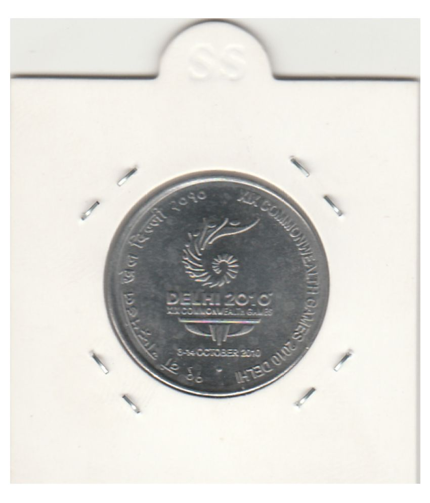     			NUMISMATTECLY  RARE AND  COLLECTIBLE, TWO RUPEE -X1X COMMONWEALTH GAMES -2010-DELHI ,COMMOMORATIVE STEEL C01N, IN UNC LIKE UNUSED CONDITION  HIGHLY COLLECTIBLE  HIGH GRADE  ,