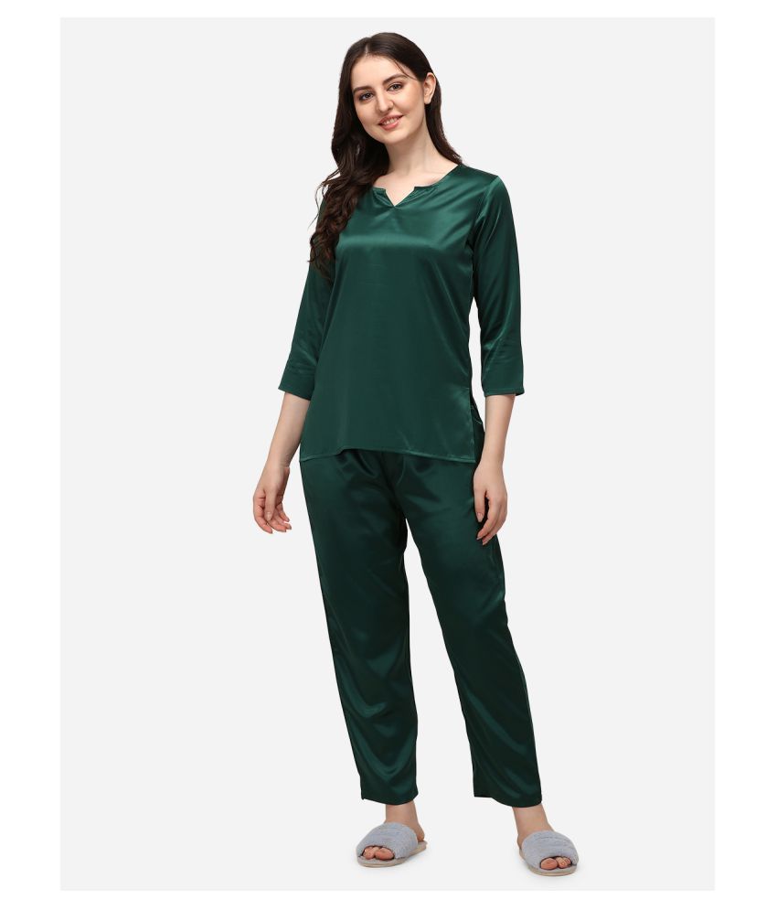     			Smarty Pants Satin Nightsuit Sets - Green Single