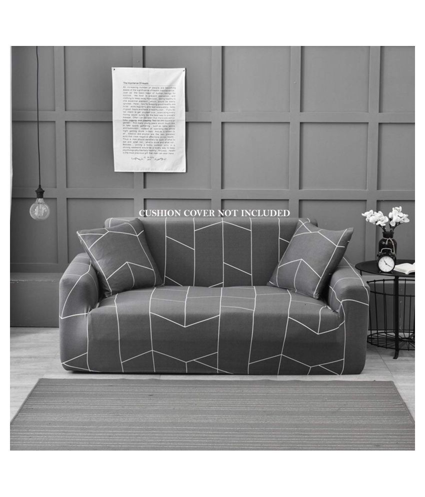    			House Of Quirk 2 Seater Gray Polyester Single Sofa Cover