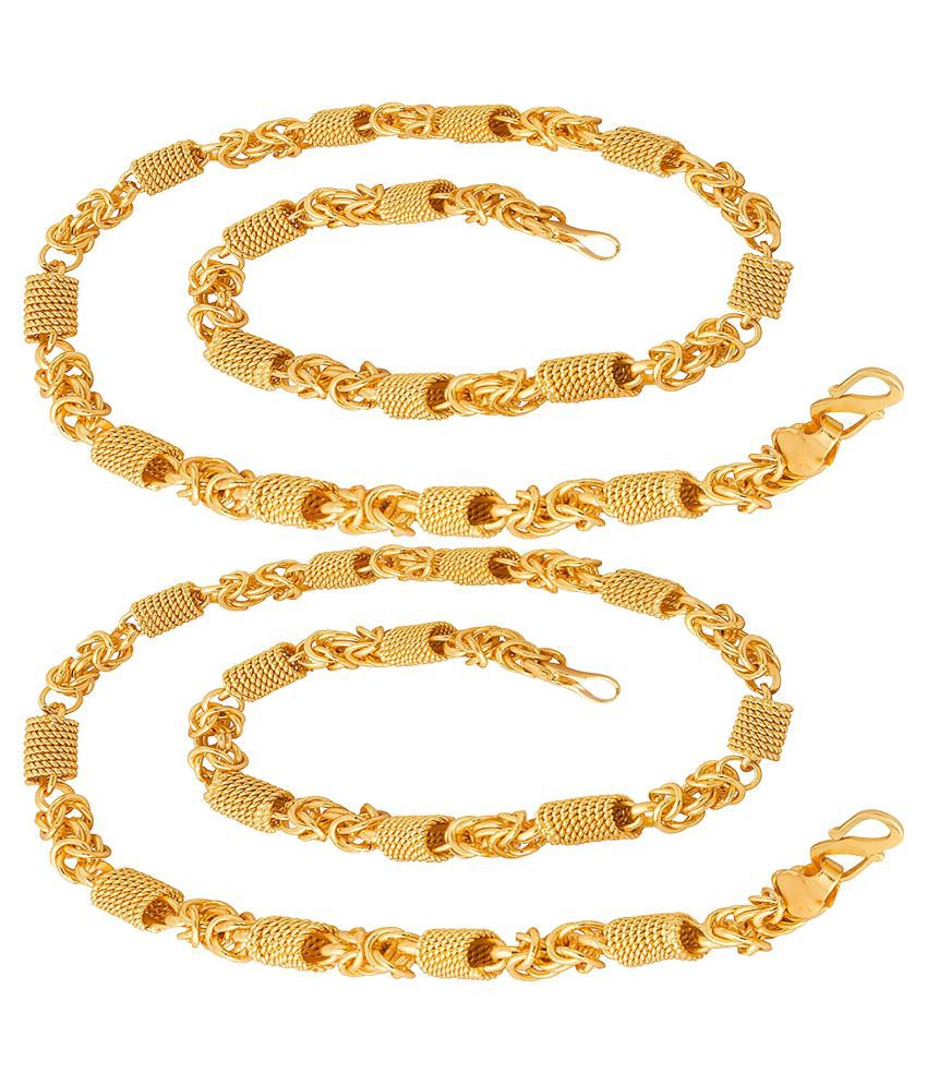     			Happy Stoning One gram Gold Plated Designer Chain Pack of 2 (20 inch)