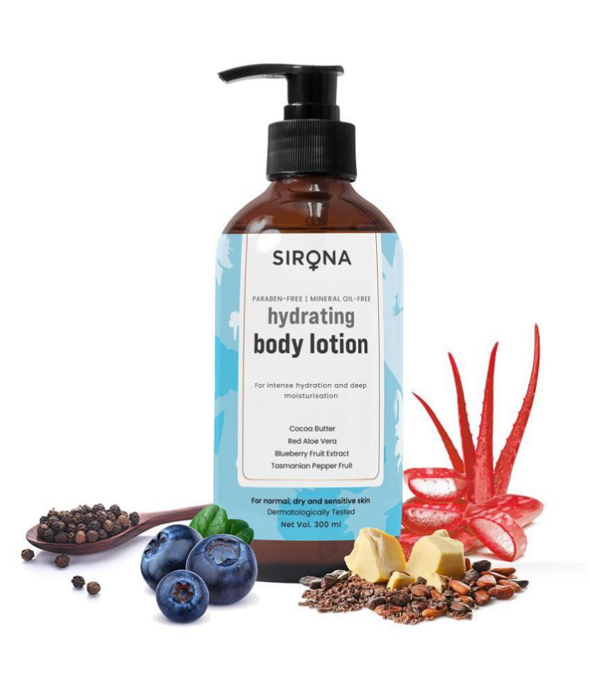     			Sirona Blueberry Body Lotion for Intense Hydration & Deep Moisturization for Men & Women - 300 ml for Normal, Dry & Sensitive Skin
