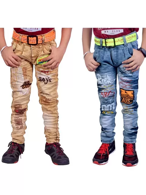 EACHIN Boys Pants Boys Fashion Washed Jeans Pants 2-12 Years Old Kids Jeans  Baby Boy