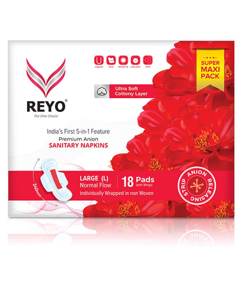 Reyo Extra Long Sanitary Pads for Women with Heavy Flow Pads (L-240MM)Pack of 2