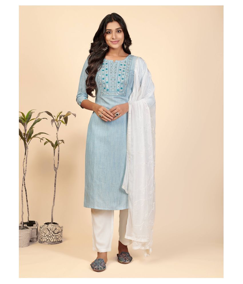     			Vbuyz Cotton Kurti With Pants - Stitched Suit