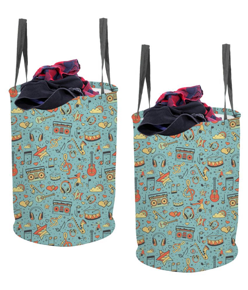     			PrettyKrafts Laundry Basket for Clothes with Handles Round shape without lid (45 LTR) Pack of 2