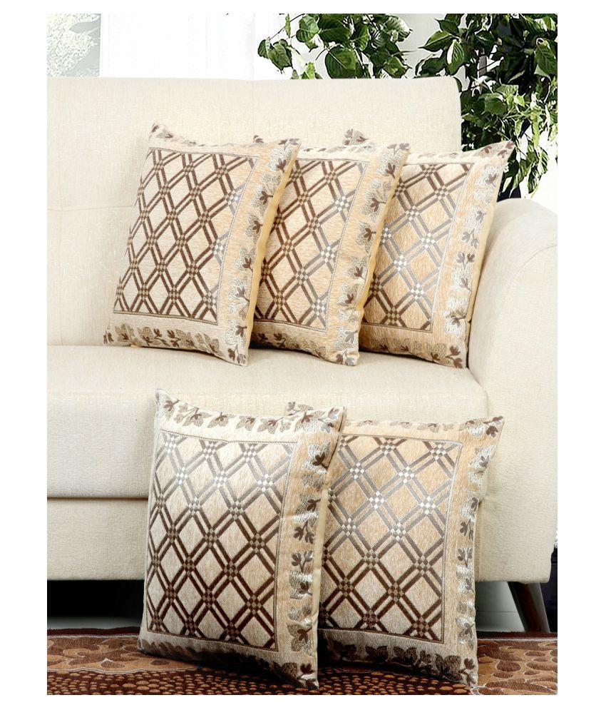     			HOMETALES - Set of 5 Velvet Cushion Covers 40X40 cm (16X16)