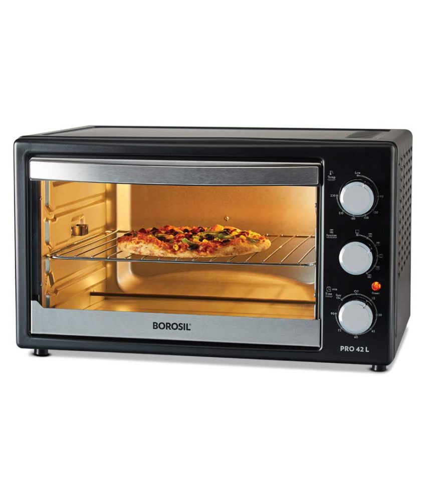 Borosil PRO 42 L OTG 2000W with Motorised Rotisserie and Convection, Black