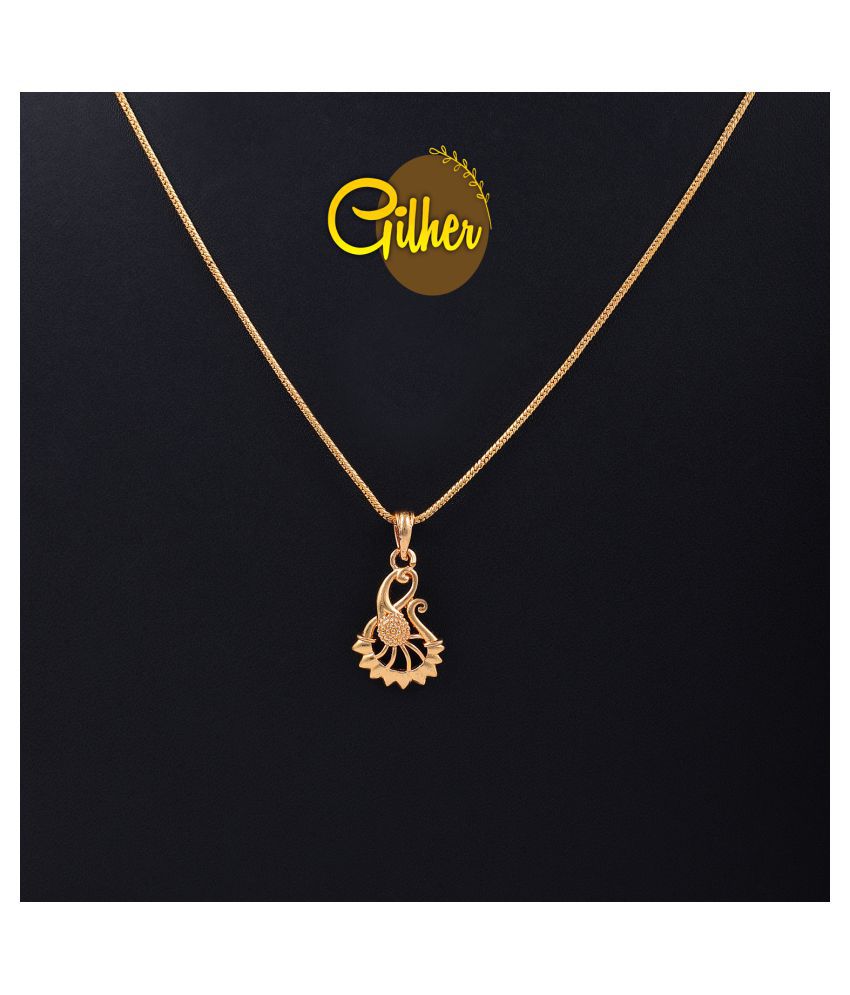     			Gilherfashion Gold Plated Daily Wear Locket Chain For Women And Girls