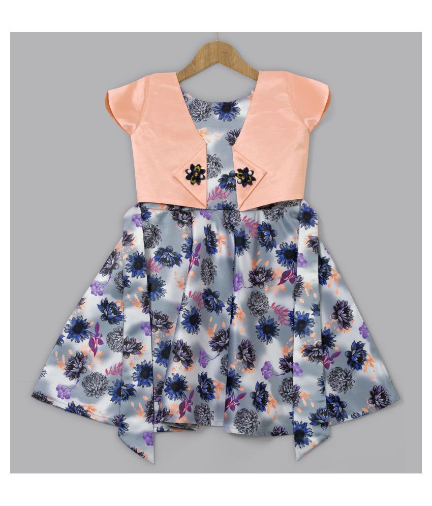 Mirrow Trade Baby Girl’s Floral Print Shrug Style Midi Dress/ Frock