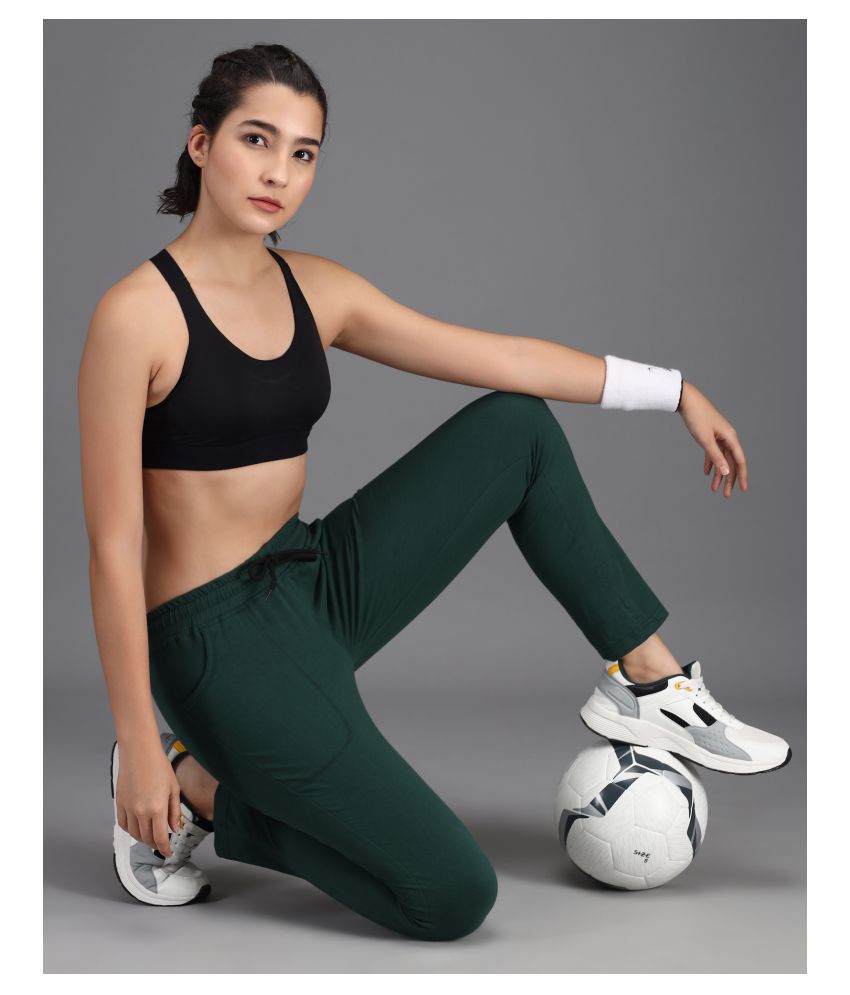 Addyvero - Green Cotton Blend Women's Gym Trackpants ( Pack of 1 )