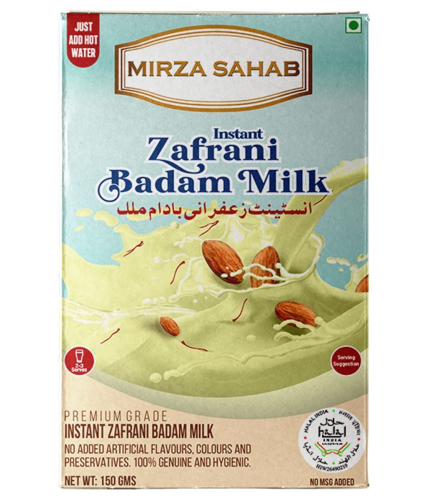     			Mirza Sahab Zafrani Badam Milk Instant Mix 150 gm Pack of 4