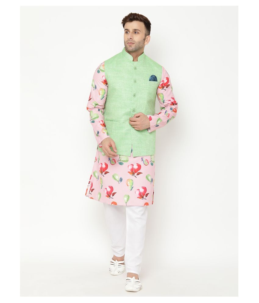     			Hangup Pink Cotton Blend Kurta Pyjama Set Single Pack