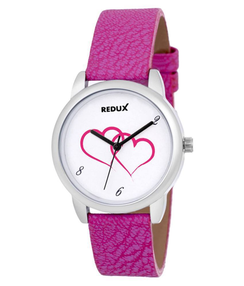 Redux - Pink Leather Analog Womens Watch