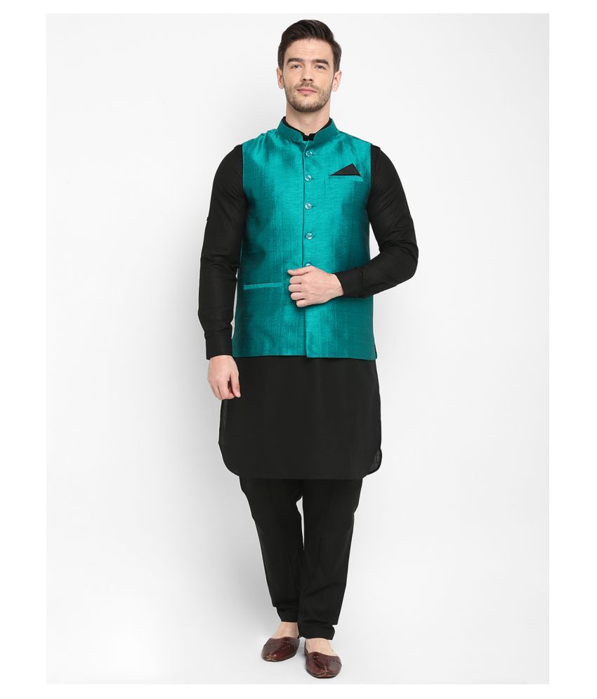     			Hangup Green Cotton Kurta Pyjama Set Single Pack