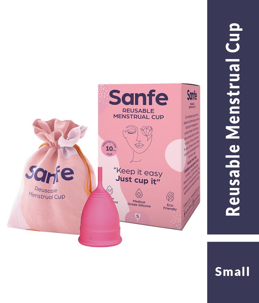 Sanfe Reusable Menstrual Cup for women Small Size with No Rashes, Leakage Or Odor - Premium Design for Women | Period cup for Women | Menstrual cup | Silicon Menstrual Cup