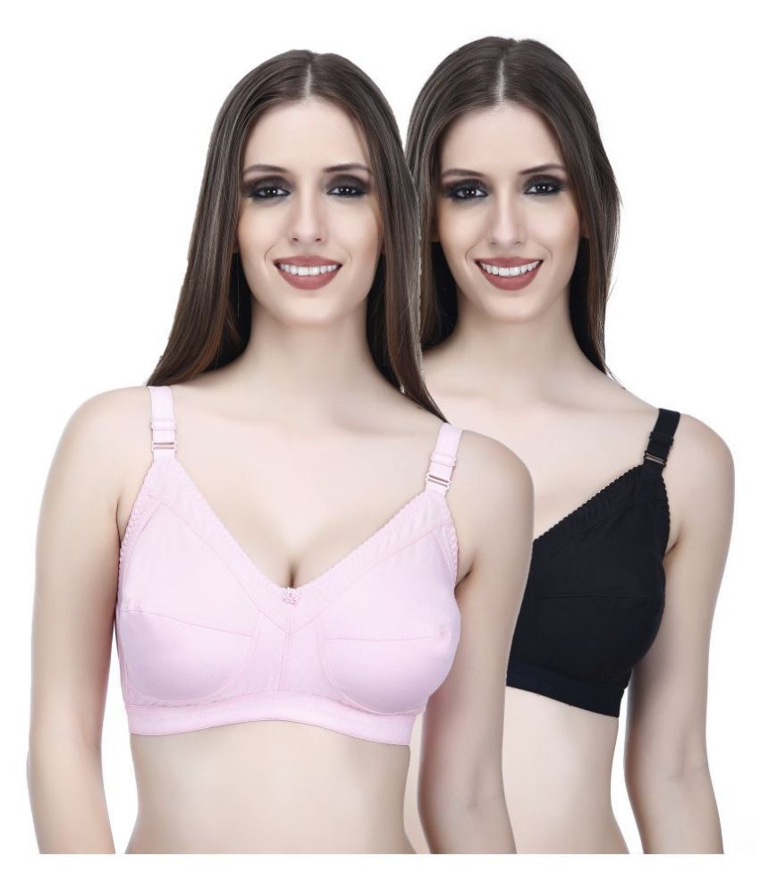     			Elina Pack of 2 Cotton Non Padded Women's T-Shirt Bra ( Multi Color )