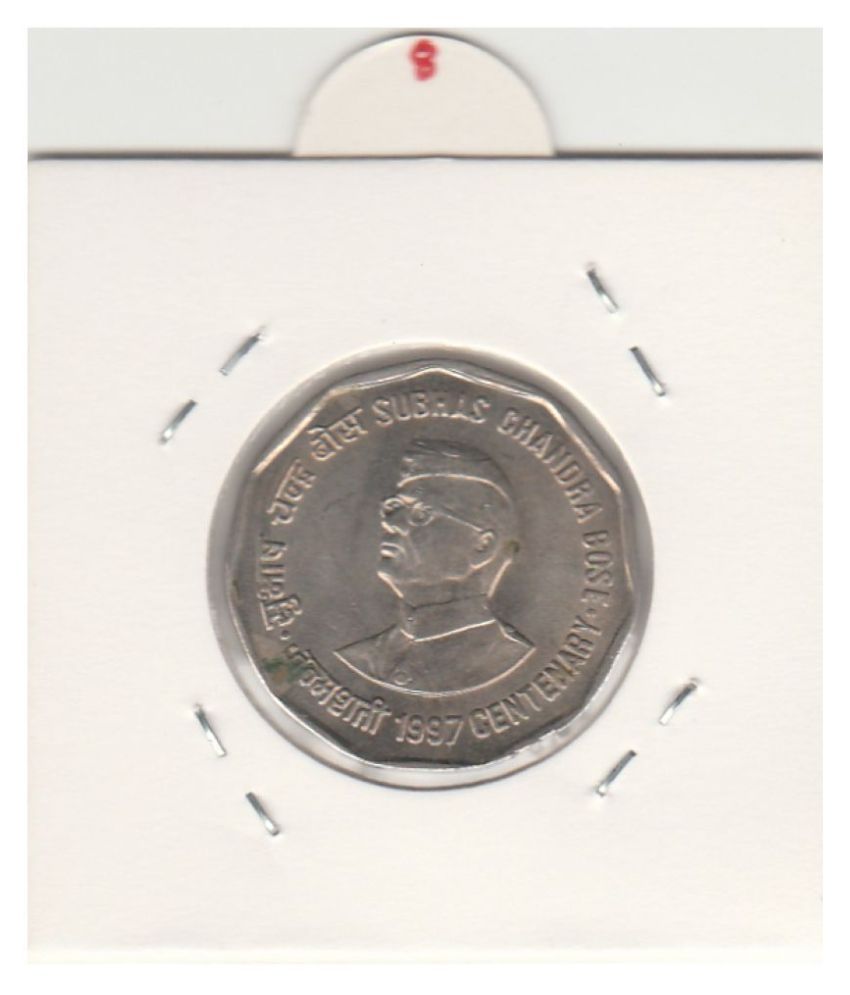     			NUMISMATTECLY RARE AND COLLECTIBLE . COMMOMRATIVE  TWO R.S SUBHASH CHANDRA BOSE CENTENARY  OLD ISSUE  C01N- 1997 . IN EXTRA FINE CONDITION HIGHLY COLLECTIBLE  WIGHT - 6 GRAM . CHECK PICTURE CAREFULLY BEFORE ORDER AND DONT PLACE FAKE ORDER .