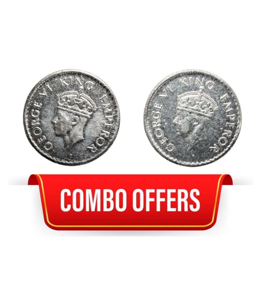     			{Special Offer} 1 Rupee 1938-39 King George VI British India Rare 2 Pcs Pack old and Rare Coins