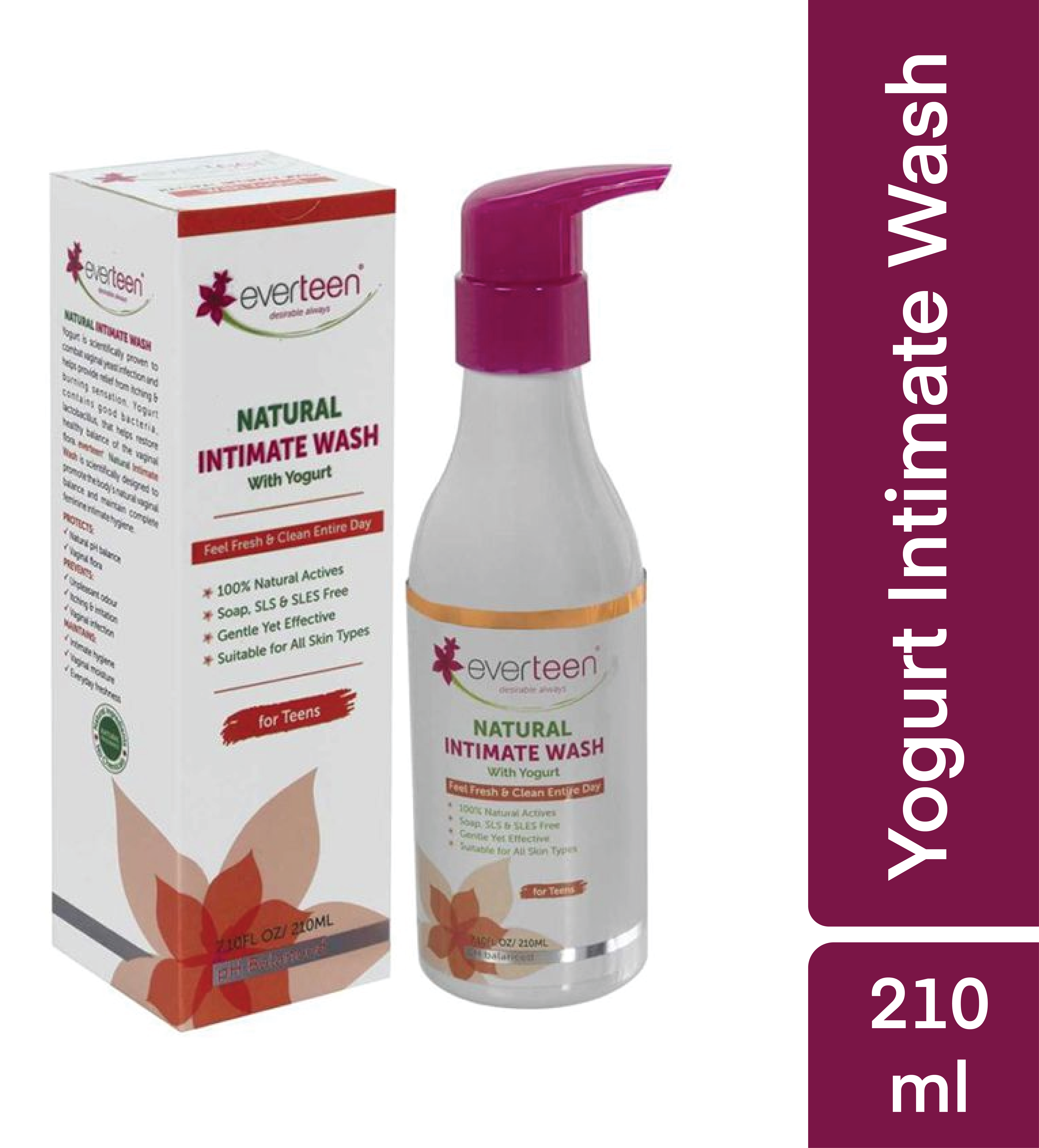     			everteen Yogurt Natural Intimate Wash for Feminine Intimate Hygiene in Teens - 1 Pack (210ml)
