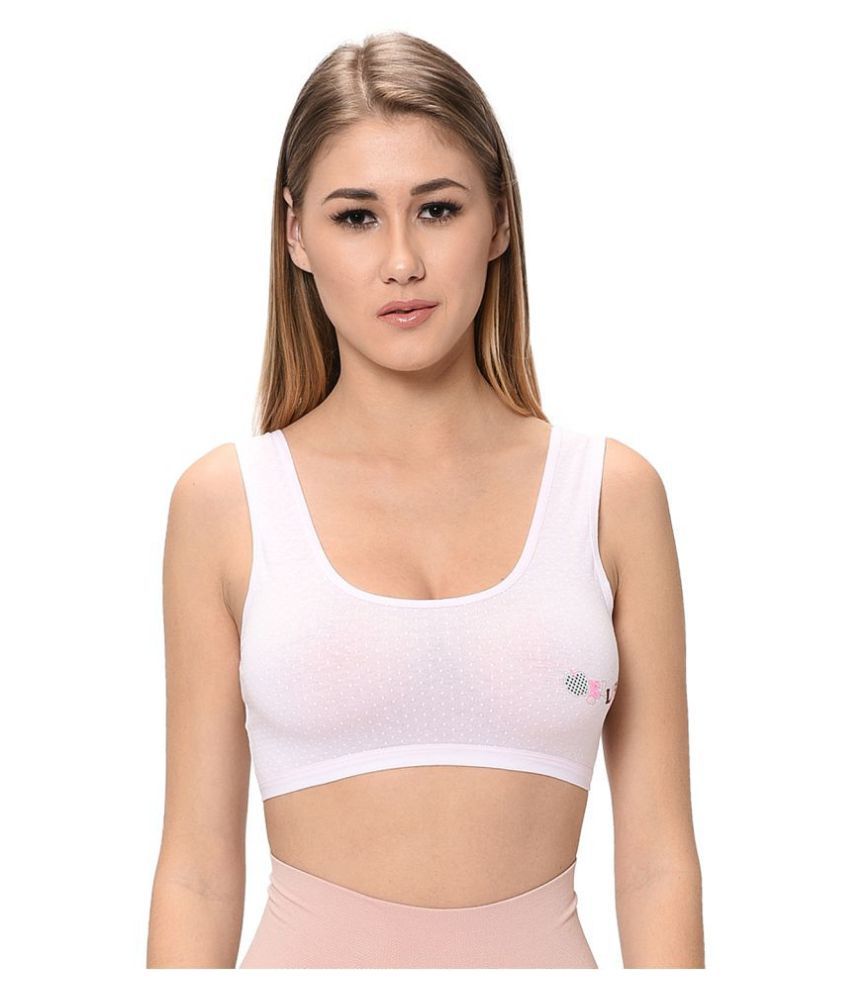     			Elina Pink Cotton Solid Sports Bra - Single