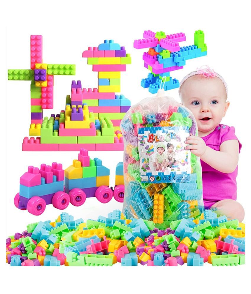 Fratelli 180+ MOST ECONOMICAL BLOCKS Smart Activity Fun and Learning Train Blocks For Kids, Multi Color Building Bricks and Blocks for Kids, Building Blocks for Kids Best Gift Toy(180+ Pcs Learning Block)