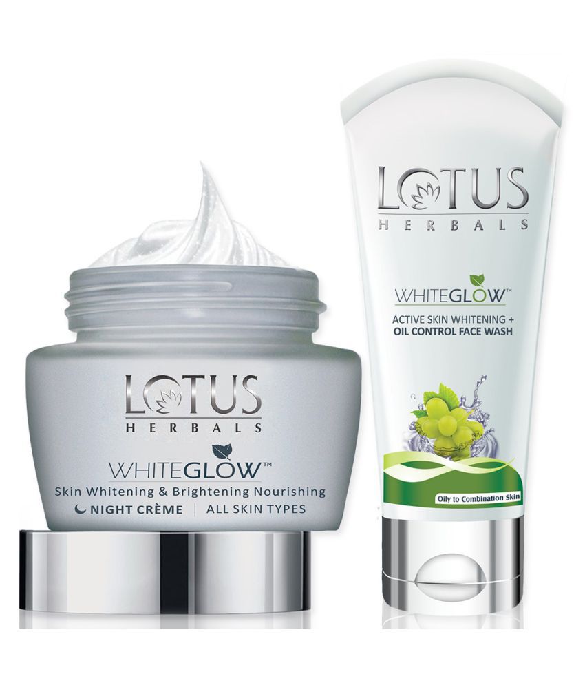     			Lotus Herbals Whiteglow Night Cream 60g With Whiteglow Oil Control Face Wash 50g
