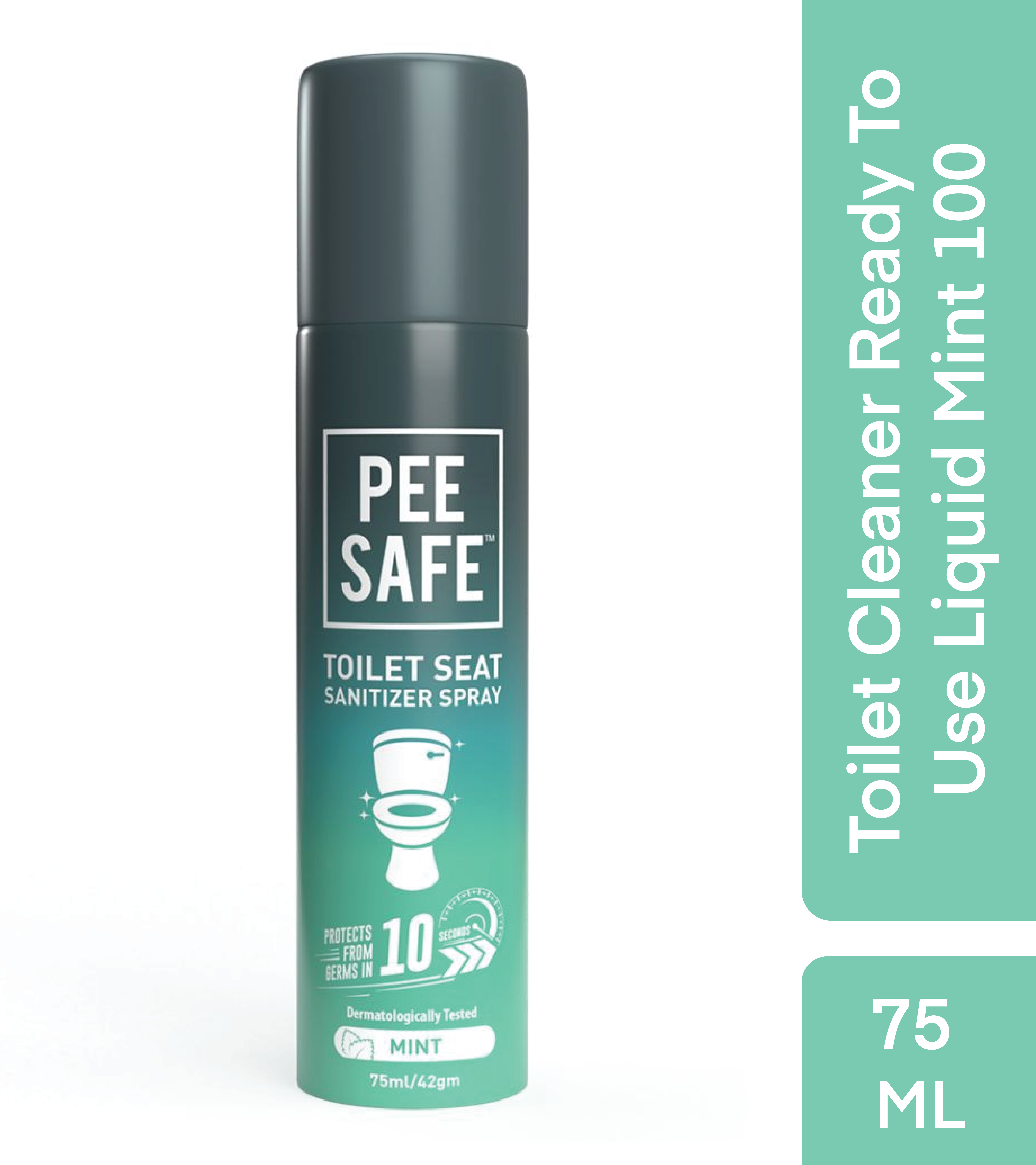 Pee Safe Toilet Seat Sanitizer Spray (75 ml) - Mint Reduces The Risk of UTI & Other Infections Kills 99.9% Germs & Travel Friendly | Anti Odour, Deodorizer