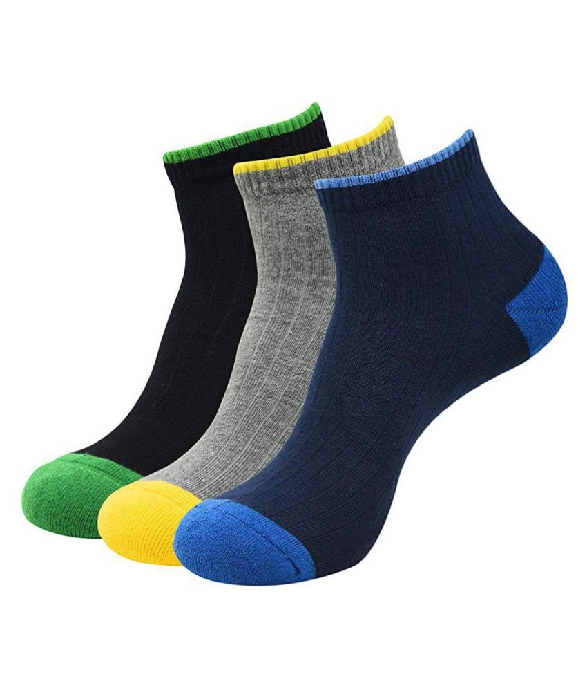 Balenzia - Cotton Men's Colorblock Multicolor Ankle Length Socks ( Pack of 3 )