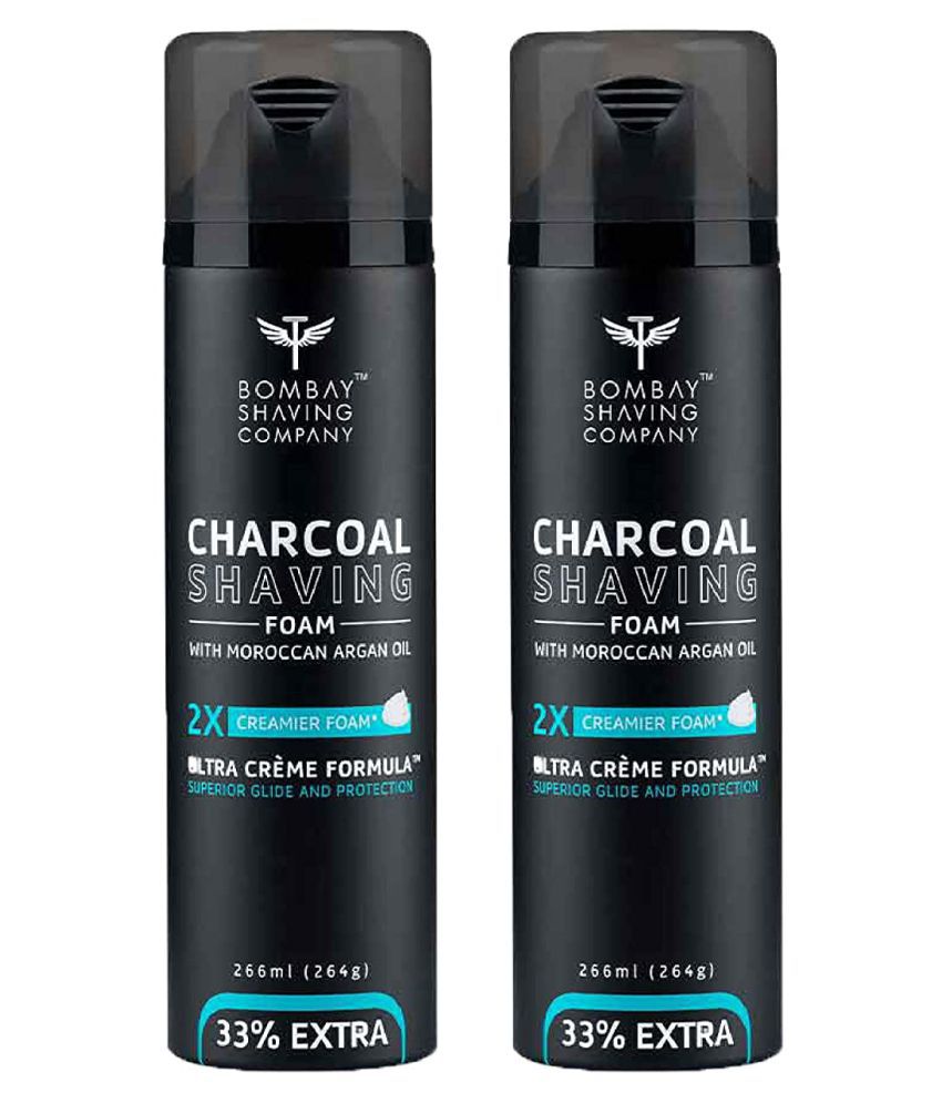     			Bombay Shaving Company, Charcoal shaving foam with Moroccan Argan Oil, 266 ML each (pack of 2)