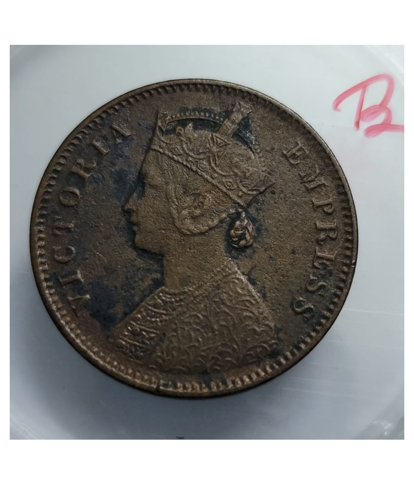     			British India One Quarter Anna 1884 Copper Coin