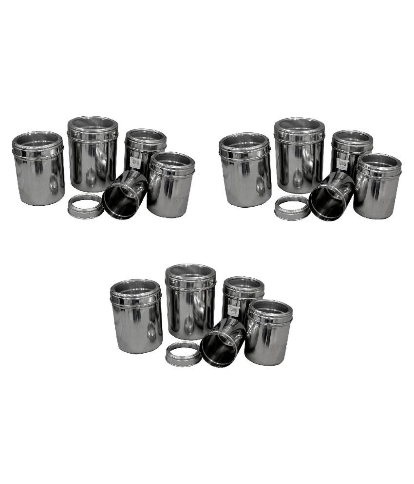     			Dynore Dynore Canisters Steel Food Container Set of 15 1500 mL