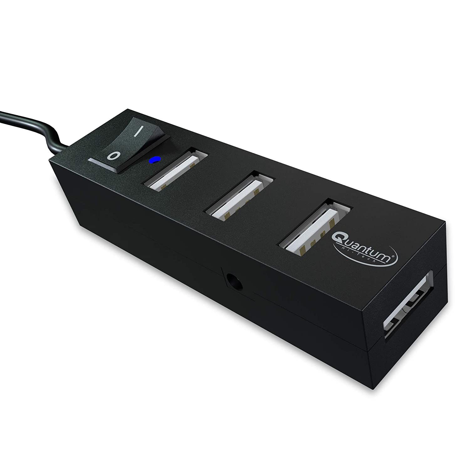 Quantum QHM6660 4 Port Hi-Speed USB Hub with Power Switch-Multicolor