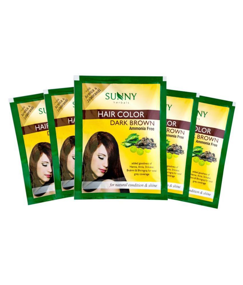 Buy SUNNY HERBALS Permanent Hair Color Dark Brown 20 g Pack of 5 Online at  Best Price in India - Snapdeal