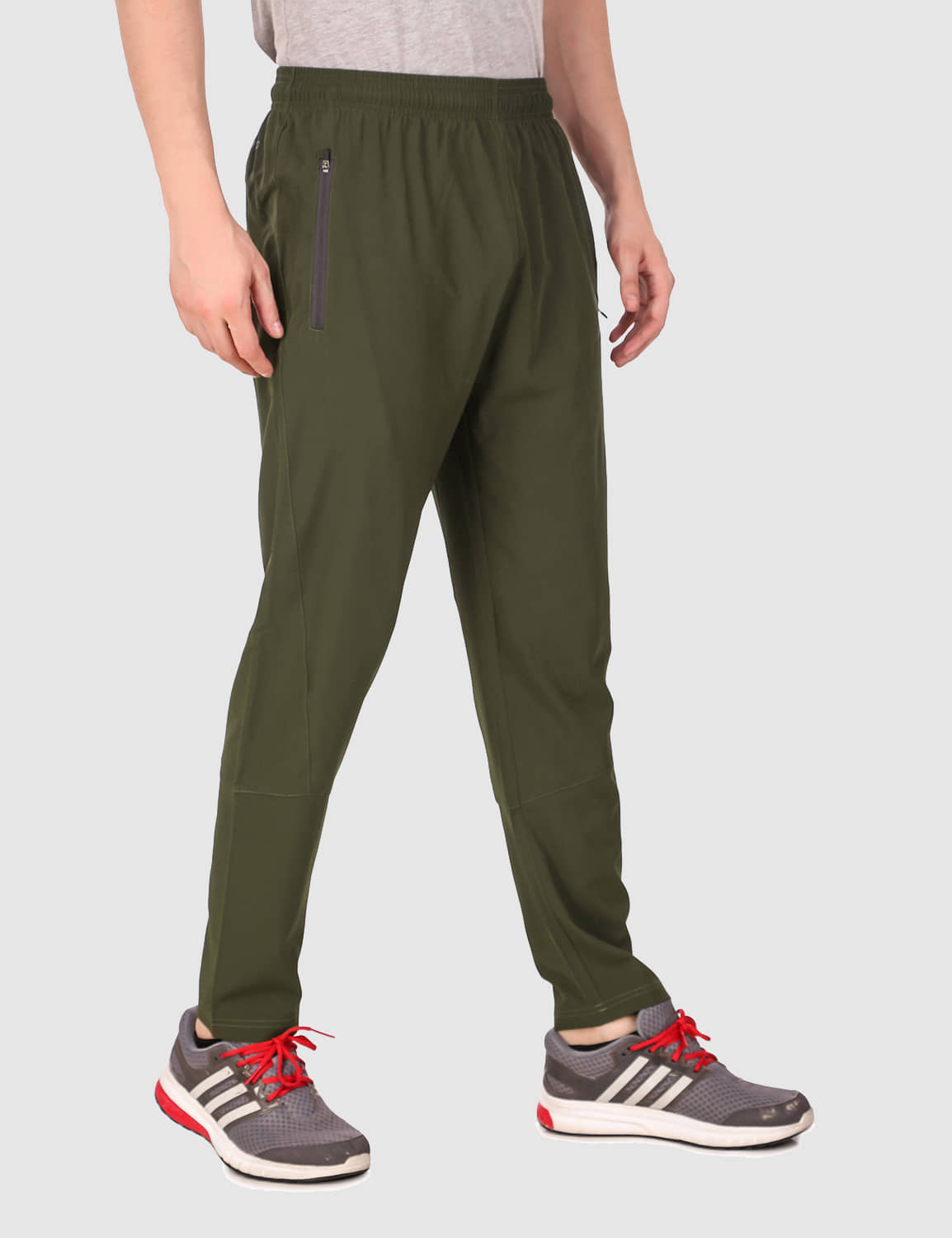 Fitinc NS Lycra Regular Fit Olive Track 
