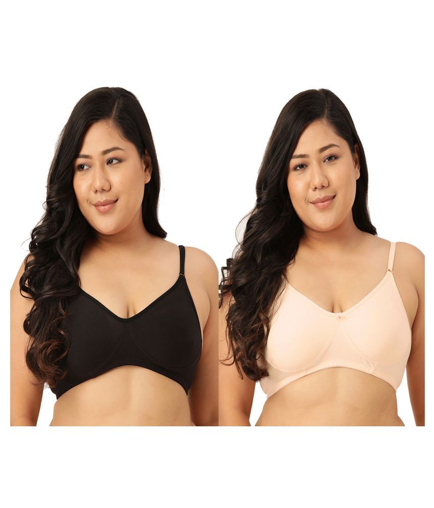     			Leading Lady Pack of 2 Cotton Non Padded Women's T-Shirt Bra ( Multi Color )