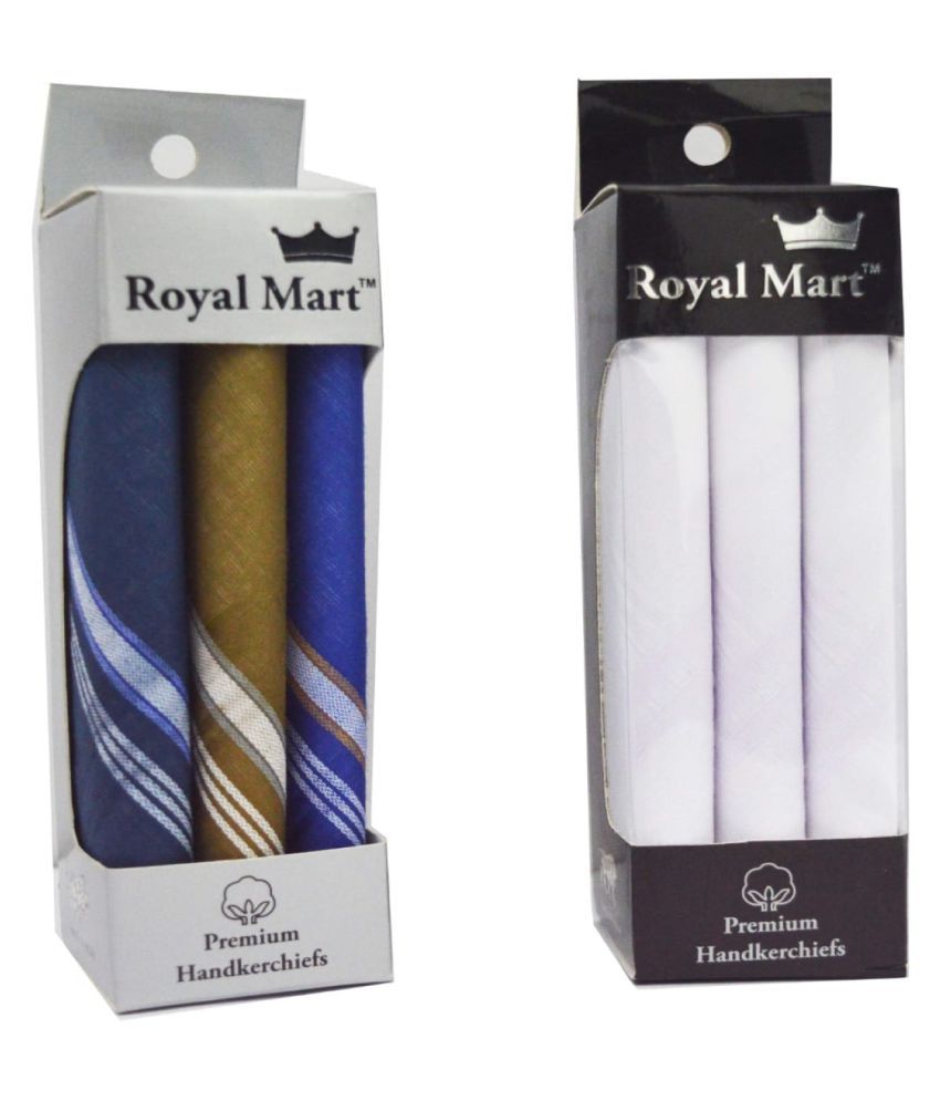     			royal mart 6 Piece Colour 15 Inch Complete Face Cover Handkerchief Men's Cotton Striped | Comfortable and Convenient for long hours | Multi Colour | ["Multicolor"] Handkerchief (Pack of 6)