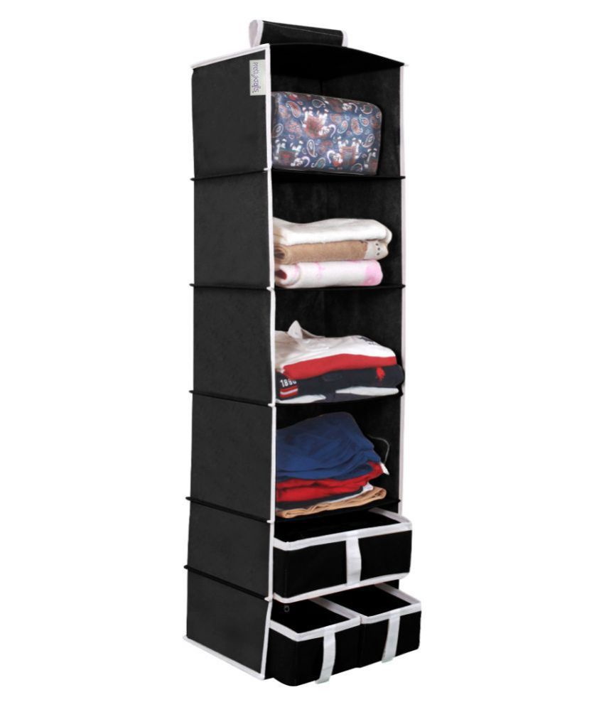     			PrettyKrafts Hanging Rack 6 Shelf with drawer for regular garments, Shoes Storage Cupboard Accessories Organizer