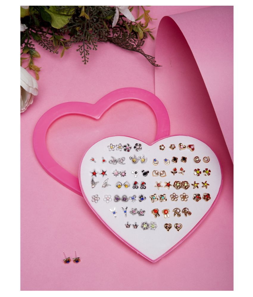     			YouBella Jewellery Earrings for Women Combo of 36 Stud Tops Earring for Women and Girls (Multi-color) (YBEAR_32859)