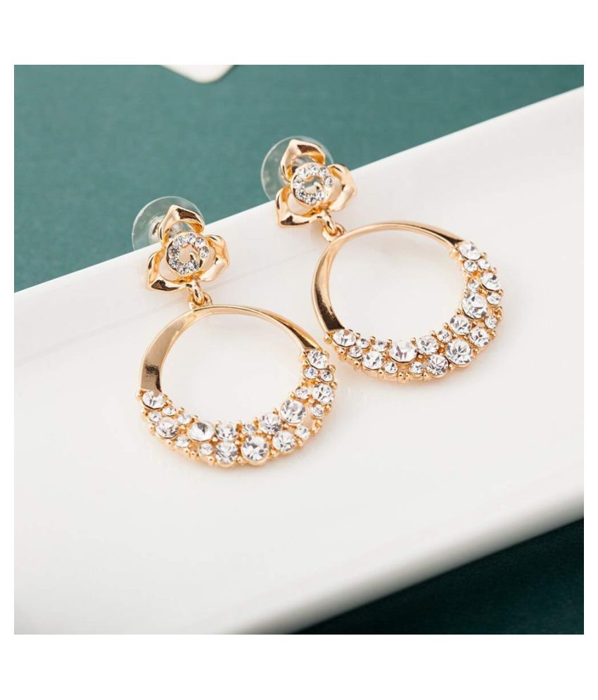     			YouBella Jewellery stylish Latest Design Golden Crystal Gold Plated Earrings for Women