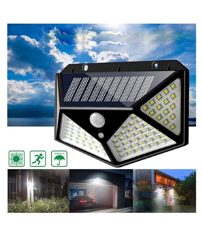 Saleh Automatic Wireless Motion Sensor Solar 100 LED Light Garden 1W Solar Outdoor Wall Light - Pack of 1