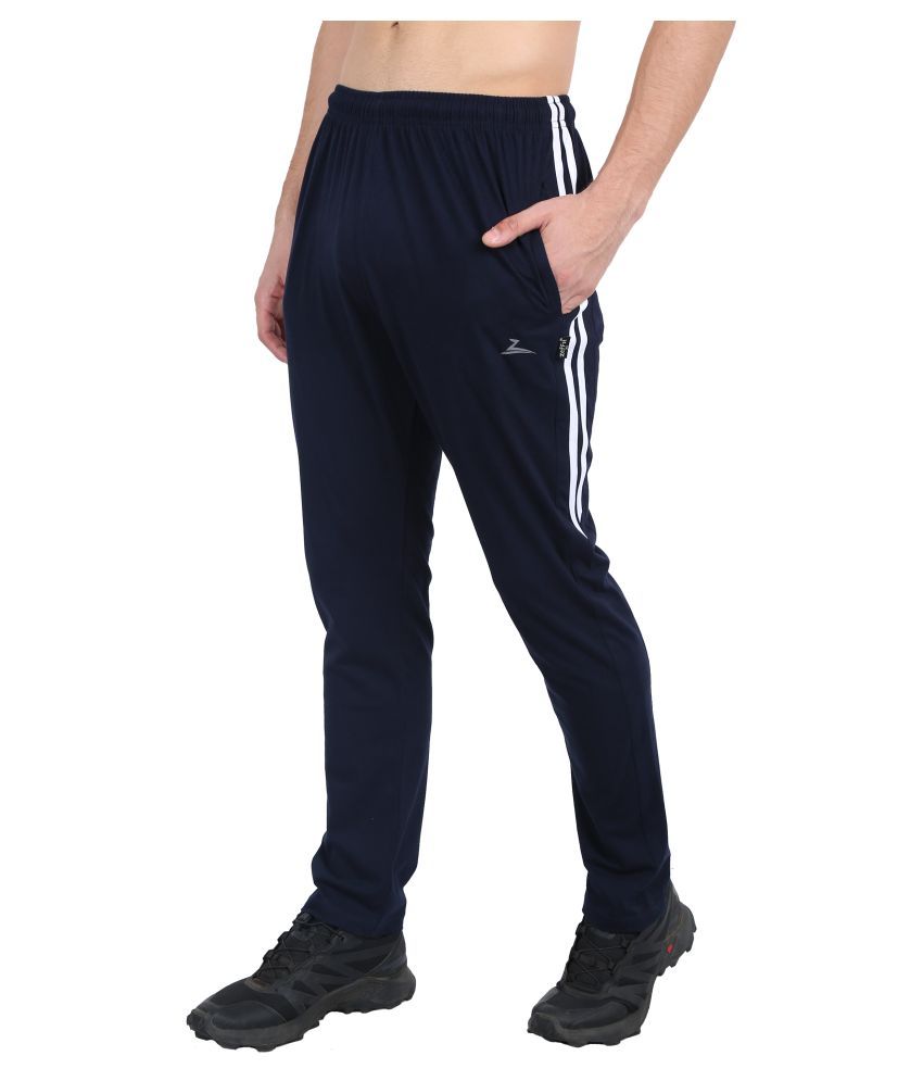     			Zeffit - Navy Blue Cotton Blend Men's Sports Trackpants ( Pack of 1 )