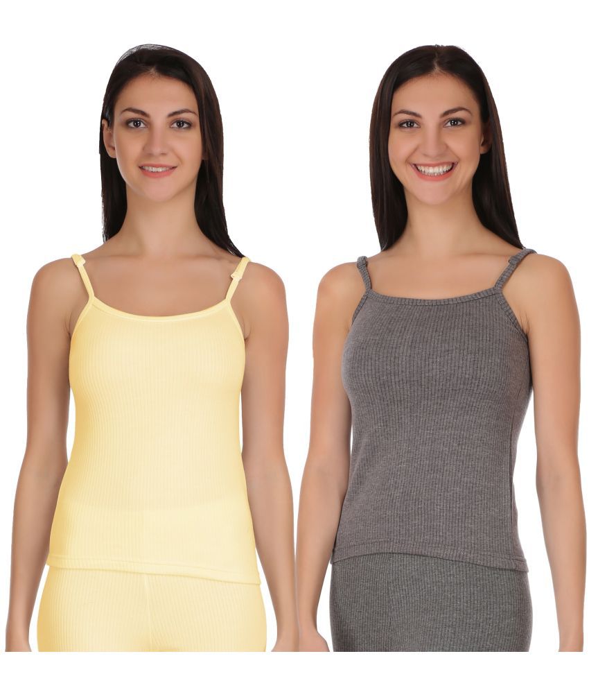     			Selfcare Cotton Blend Topwear - Beige Pack of 2