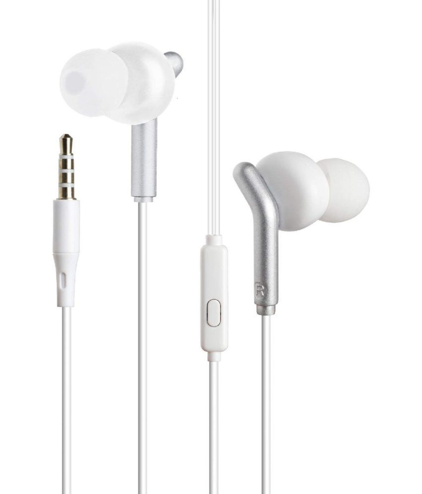 Zebronics Zeb Bro In Ear Wired With Mic Headphones/Earphones White