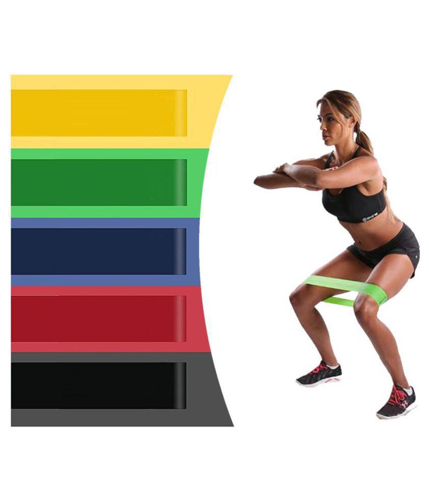 5pcs Exercise Resistance Loop Bands for Strength Training and Physical Therapy