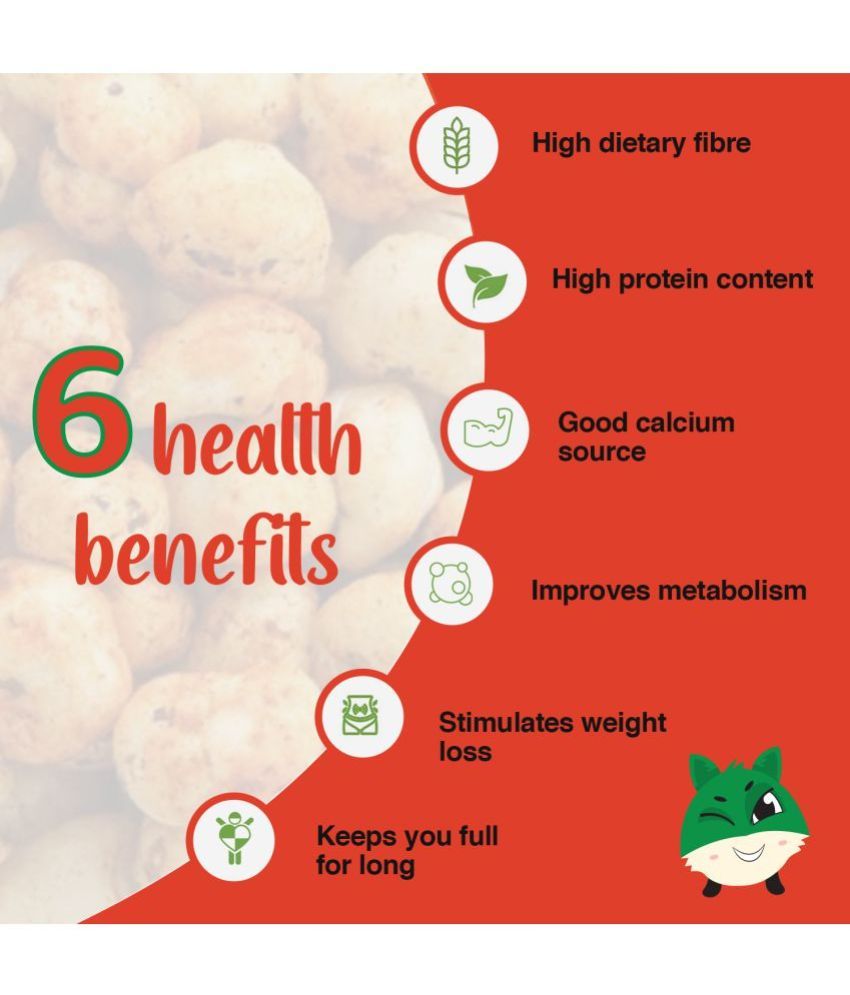 NovaNuts Roasted Makhana (Fox nuts) Gluten Free Crunchy Snacks Tasty