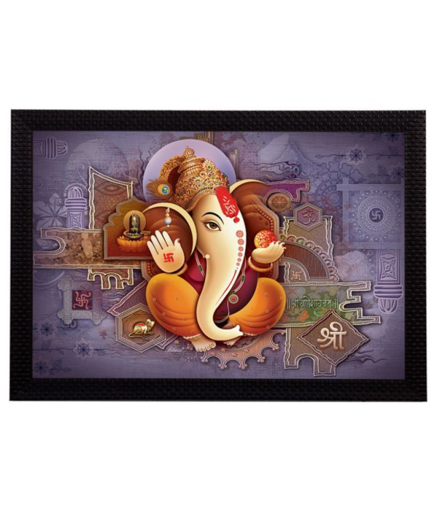     			eCraftIndia Multicoloured Lord Ganesha UV Wall Art