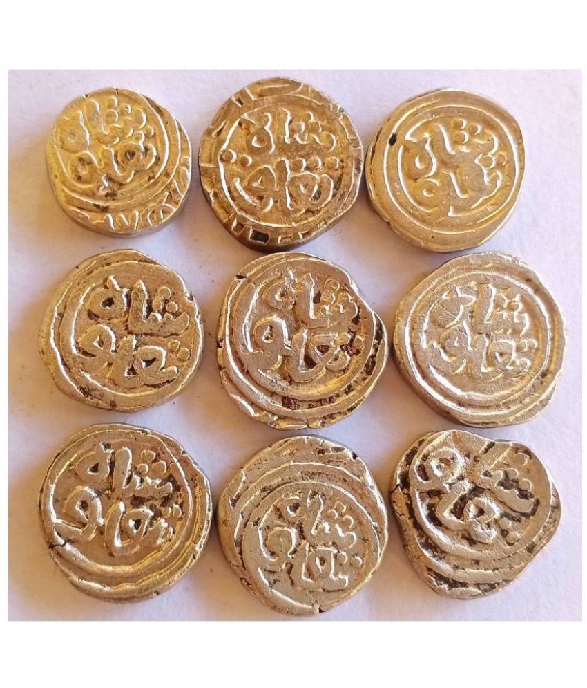     			9 PIECES LOT - DELHI SULTAN - 6 Gani - Ghiyath Al-Din Tughluq (1320-1325) Silver (.256) • 3.6 g • ⌀ 15 mm Mitch WI# 2585, GG# D310 INDIA