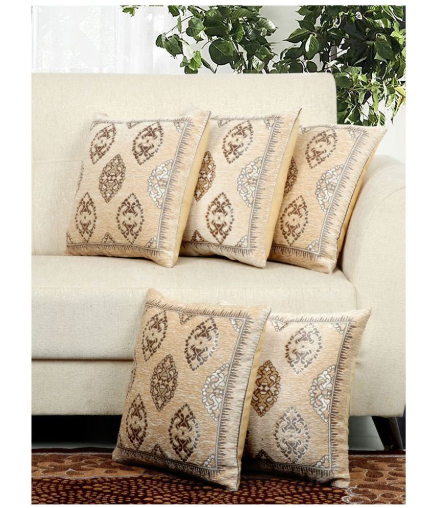     			HOMETALES - Set of 5 Velvet Cushion Covers 40X40 cm (16X16)