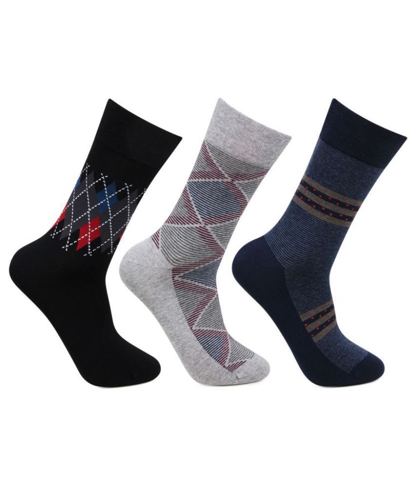     			Bonjour Cotton Casual Full Length Socks Pack of 3